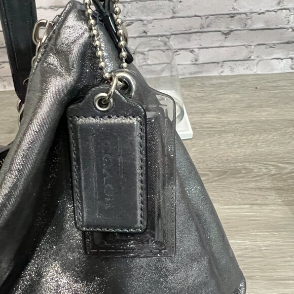 Coach COACH 14561 Poppy Metallic Silver Leather Shoulder Purse - Picture 6 of 6